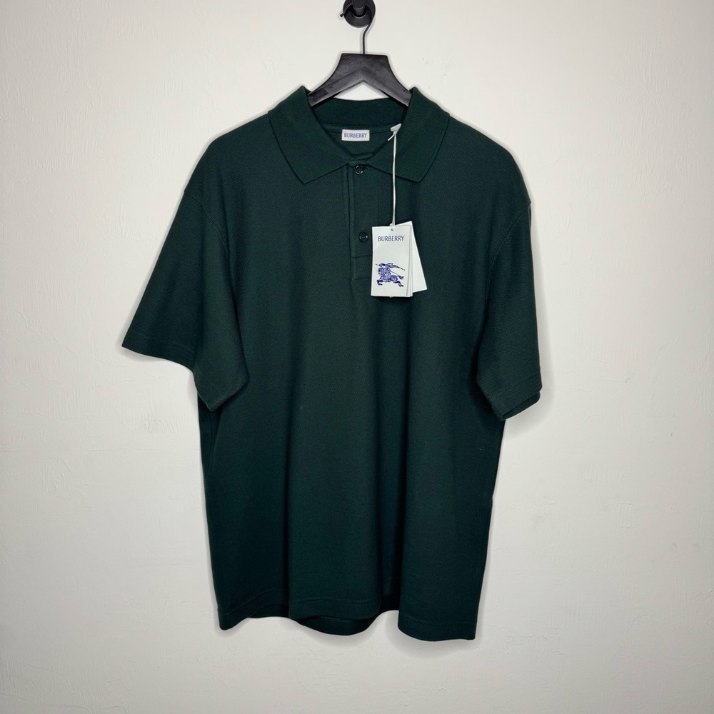 Burberry Polo Shirt Large Mens Green Short Sleeve Shirt NWT $660